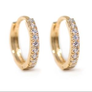 AMYO 14K Thin Pave Huggie Hoops